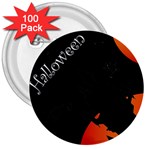 Castil Witch Hlloween Sinister Night Home Bats 3  Buttons (100 pack)  Front