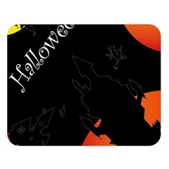 Castil Witch Hlloween Sinister Night Home Bats Double Sided Flano Blanket (large) 