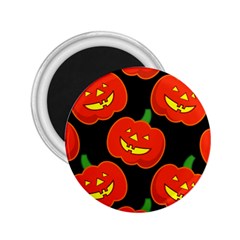 Halloween Party Pumpkins Face Smile Ghost Orange Black 2 25  Magnets