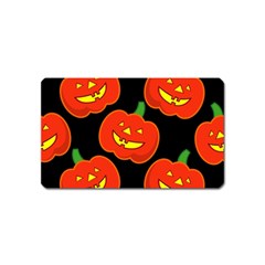 Halloween Party Pumpkins Face Smile Ghost Orange Black Magnet (name Card) by Alisyart