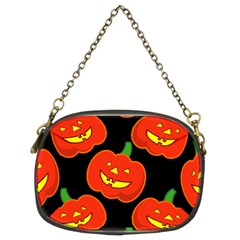 Halloween Party Pumpkins Face Smile Ghost Orange Black Chain Purses (two Sides)  by Alisyart