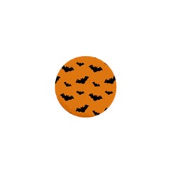 Halloween Bat Animals Night Orange 1  Mini Buttons by Alisyart