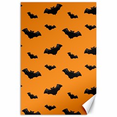 Halloween Bat Animals Night Orange Canvas 24  X 36  by Alisyart