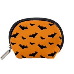 Halloween Bat Animals Night Orange Accessory Pouches (small) 