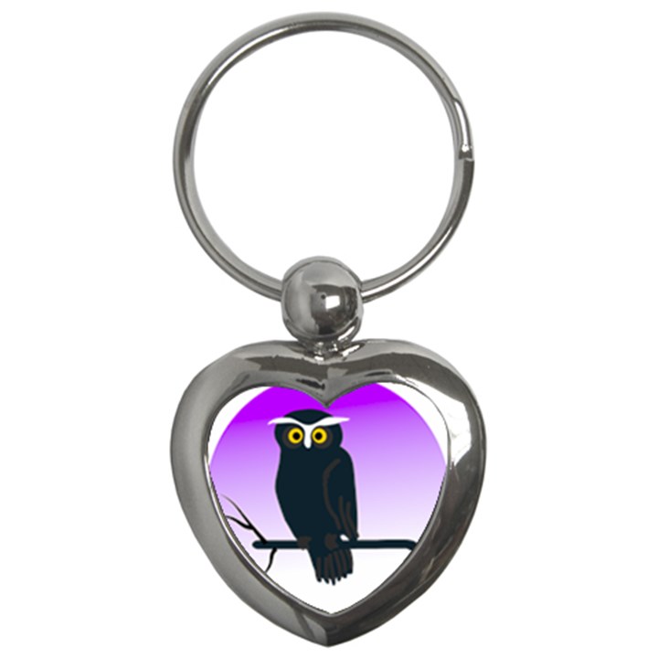 Halloween Owl Bird Animals Night Key Chains (Heart) 