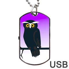 Halloween Owl Bird Animals Night Dog Tag Usb Flash (one Side)