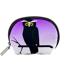 Halloween Owl Bird Animals Night Accessory Pouches (small) 