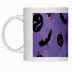 Halloween Pumpkin Bat Spider Purple Black Ghost Smile White Mugs by Alisyart