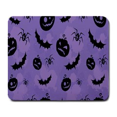 Halloween Pumpkin Bat Spider Purple Black Ghost Smile Large Mousepads by Alisyart