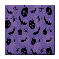 Halloween Pumpkin Bat Spider Purple Black Ghost Smile Face Towel