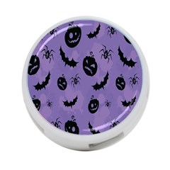 Halloween Pumpkin Bat Spider Purple Black Ghost Smile 4-port Usb Hub (two Sides) 