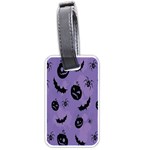Halloween Pumpkin Bat Spider Purple Black Ghost Smile Luggage Tags (One Side)  Front