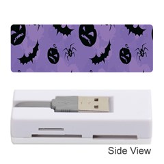 Halloween Pumpkin Bat Spider Purple Black Ghost Smile Memory Card Reader (stick)  by Alisyart