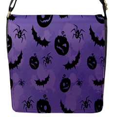 Halloween Pumpkin Bat Spider Purple Black Ghost Smile Flap Messenger Bag (s)