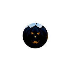 Halloween Pumpkin Dark Face Mask Smile Ghost Night 1  Mini Buttons