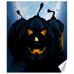 Halloween Pumpkin Dark Face Mask Smile Ghost Night Canvas 20  X 24   by Alisyart