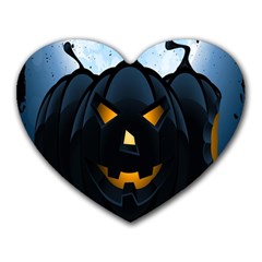 Halloween Pumpkin Dark Face Mask Smile Ghost Night Heart Mousepads