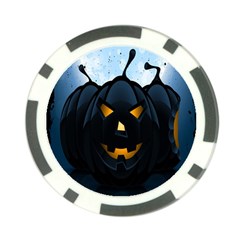 Halloween Pumpkin Dark Face Mask Smile Ghost Night Poker Chip Card Guard (10 Pack)