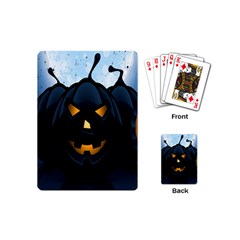 Halloween Pumpkin Dark Face Mask Smile Ghost Night Playing Cards (mini) 