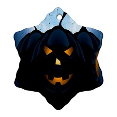 Halloween Pumpkin Dark Face Mask Smile Ghost Night Ornament (snowflake)