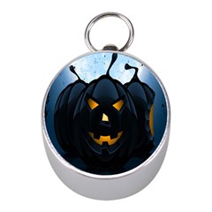 Halloween Pumpkin Dark Face Mask Smile Ghost Night Mini Silver Compasses by Alisyart