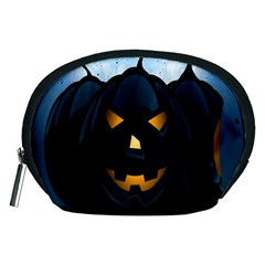 Halloween Pumpkin Dark Face Mask Smile Ghost Night Accessory Pouches (medium)  by Alisyart