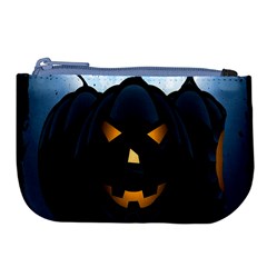 Halloween Pumpkin Dark Face Mask Smile Ghost Night Large Coin Purse