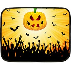 Halloween Pumpkin Bat Party Night Ghost Fleece Blanket (mini)