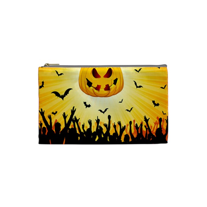 Halloween Pumpkin Bat Party Night Ghost Cosmetic Bag (Small) 