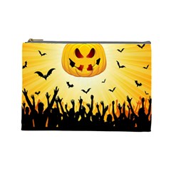 Halloween Pumpkin Bat Party Night Ghost Cosmetic Bag (large)  by Alisyart