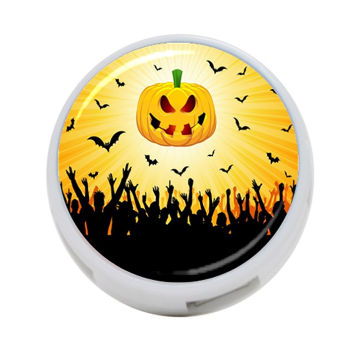 Halloween Pumpkin Bat Party Night Ghost 4-Port USB Hub (One Side)