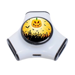 Halloween Pumpkin Bat Party Night Ghost 3-port Usb Hub by Alisyart