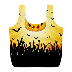 Halloween Pumpkin Bat Party Night Ghost Full Print Recycle Bags (l)  by Alisyart