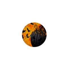 Halloween Pumpkin Bat Ghost Orange Black Smile 1  Mini Magnets