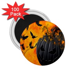 Halloween Pumpkin Bat Ghost Orange Black Smile 2 25  Magnets (100 Pack)  by Alisyart