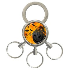 Halloween Pumpkin Bat Ghost Orange Black Smile 3-ring Key Chains by Alisyart