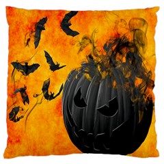 Halloween Pumpkin Bat Ghost Orange Black Smile Standard Flano Cushion Case (one Side)