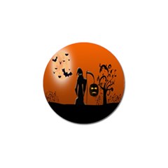 Halloween Sinister Night Moon Bats Golf Ball Marker