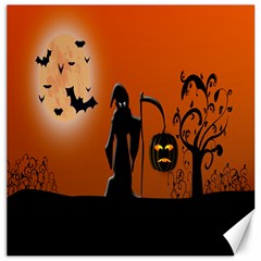 Halloween Sinister Night Moon Bats Canvas 20  X 20  