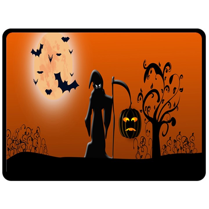 Halloween Sinister Night Moon Bats Fleece Blanket (Large) 