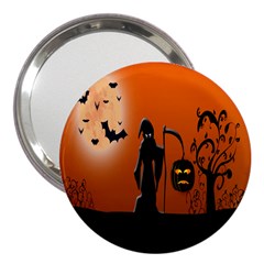 Halloween Sinister Night Moon Bats 3  Handbag Mirrors