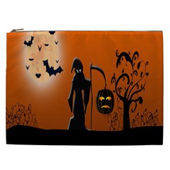 Halloween Sinister Night Moon Bats Cosmetic Bag (xxl)  by Alisyart