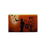Halloween Sinister Night Moon Bats Cosmetic Bag (XS) Front