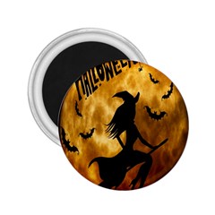 Halloween Wicked Witch Bat Moon Night 2.25  Magnets