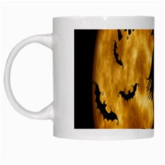 Halloween Wicked Witch Bat Moon Night White Mugs by Alisyart