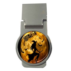 Halloween Wicked Witch Bat Moon Night Money Clips (Round) 