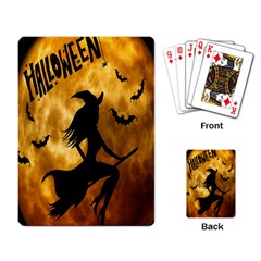 Halloween Wicked Witch Bat Moon Night Playing Card