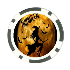 Halloween Wicked Witch Bat Moon Night Poker Chip Card Guard (10 Pack) by Alisyart