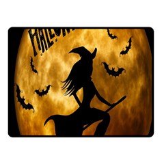 Halloween Wicked Witch Bat Moon Night Fleece Blanket (Small)