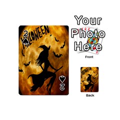 Halloween Wicked Witch Bat Moon Night Playing Cards 54 (mini) 